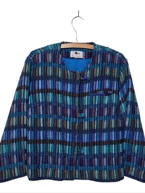 Tucano Artisan Hand Made 100% Cotton Teal, Purple, Blue Jacket Medium